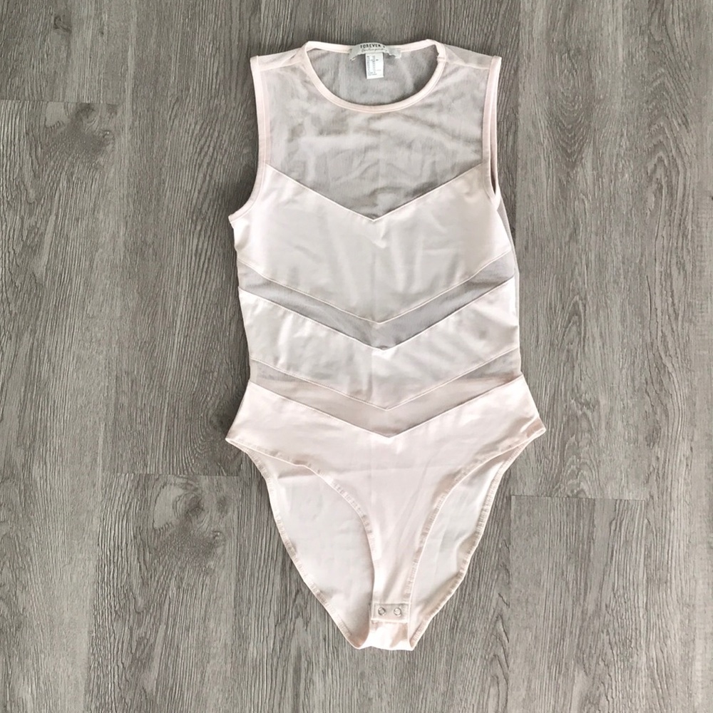 Light Pink sexy See through body suit